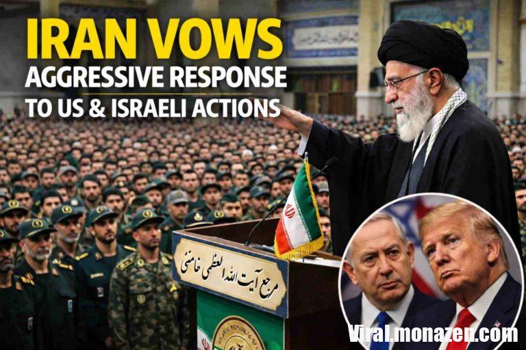 IRAN VOWS AGGRESSIVE RESPONSE TO U.S. & ISRAELI ACTIONS..