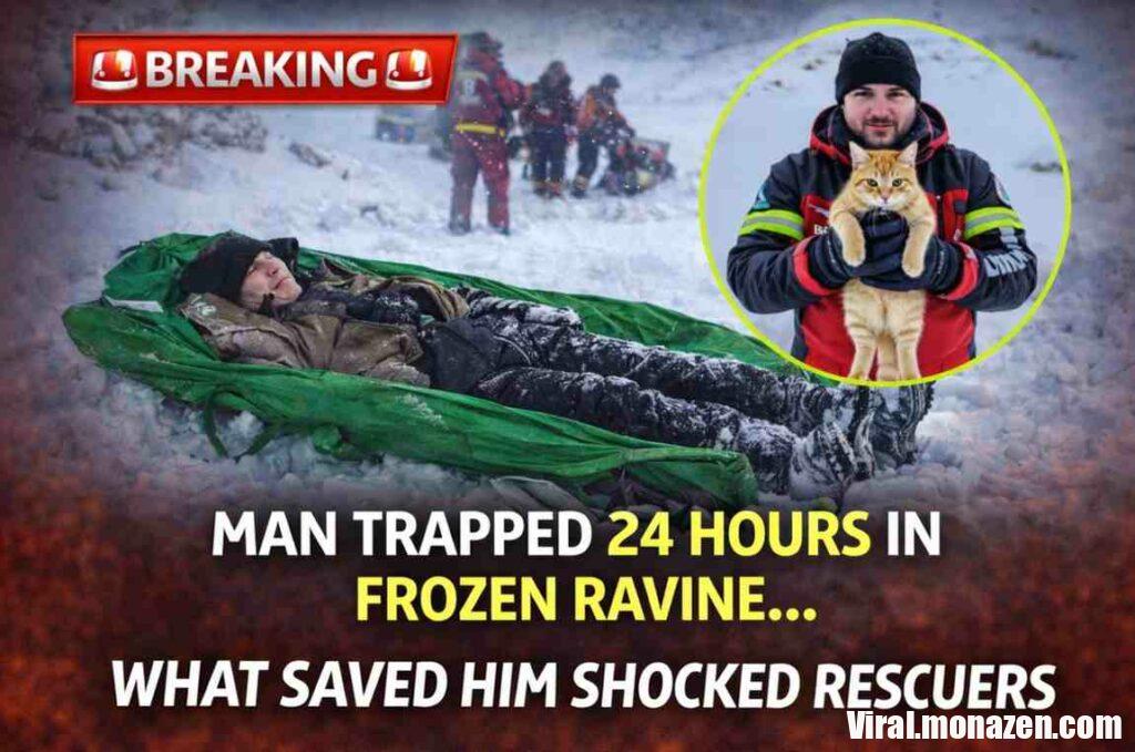 The Kitten That Helped Save a Life: Inside the Dramatic Mountain Rescue That Captured the World’s Attention In survival stories, heroes often arrive wearing uniforms, carrying ropes, medical kits, or rescue equipment. But in one remarkable mountain incident that quickly spread across social media and news platforms, the smallest hero of all had four paws, bright eyes, and weighed barely a few pounds. A man trapped for nearly 24 hours in a freezing ravine during a hiking trip survived not only because of emergency responders who eventually reached him—but also, according to the emotional story circulating online, because of the quiet presence of a tiny kitten that stayed beside him throughout the ordeal. The moment rescuers lifted the injured hiker to safety, they discovered something that surprised even experienced emergency workers: the small cat had remained close to the man the entire time, providing warmth, comfort, and perhaps the most important survival tool of all—hope. A Routine Hiking Trip Turns Dangerous The incident reportedly began during what was supposed to be an ordinary outdoor adventure. The man, an experienced hiker who had set out alone for a winter trek, was navigating a remote mountainous area when he slipped and fell into a narrow ravine. The steep terrain and icy conditions made it nearly impossible for him to climb out. The fall left him injured and stranded in deep snow, surrounded by freezing temperatures and rugged cliffs. Winter conditions in mountainous regions can turn dangerous very quickly. Temperatures drop rapidly after sunset, and exposure to the cold can lead to hypothermia within hours if a person is unable to move or find shelter. With limited mobility and no immediate way to signal for help, the man faced what rescue experts often describe as the most difficult challenge in survival situations: waiting. Nearly 24 Hours in Freezing Conditions Time passed slowly as the man remained trapped in the ravine. According to the story shared online, the hiker had limited supplies and little protection from the cold. Snow continued falling intermittently, and the temperature remained well below freezing. Survival in such conditions depends on maintaining body heat and staying mentally focused. Panic, exhaustion, and exposure can quickly overwhelm even experienced hikers. But during those long hours, the man was not completely alone. Beside him was a small kitten, his unlikely companion. A Tiny Companion in the Cold The kitten reportedly stayed close to the man throughout the night. In survival situations, animals sometimes behave in ways that seem almost instinctively protective. By remaining near the man’s body, the kitten may have provided a small but meaningful source of warmth. Just as important was the emotional comfort the animal provided. Psychologists who study survival behavior often note that hope and companionship can dramatically influence a person’s ability to endure extreme circumstances. Having something—or someone—to focus on can help individuals stay mentally engaged instead of giving in to despair. For the stranded hiker, the kitten became that focus. The Search and Rescue Operation Meanwhile, concern was growing among friends and family members when the hiker failed to return from his trip. Search teams were eventually alerted, and rescuers began scanning the mountainous terrain. Winter rescue missions are among the most challenging operations emergency teams face. Snow, poor visibility, and unstable terrain can slow progress significantly. Using a combination of tracking methods, communication signals, and terrain analysis, rescuers eventually located the ravine where the man had fallen. What they found when they arrived surprised them. A Rescue That Melted Hearts When emergency responders reached the trapped hiker, they quickly assessed his condition and began preparing a stretcher to lift him from the ravine. As they worked, they noticed the kitten nestled close to him. According to reports, the tiny animal had remained there for nearly a full day, refusing to leave its owner. Rescuers carefully secured both the man and his small companion before transporting them to safety. For many members of the rescue team, the moment became one they would not soon forget. The Bond Between Humans and Animals Stories like this resonate deeply because they highlight the extraordinary bond that often forms between humans and animals. Pets are not simply companions; for many people, they are members of the family. Research has shown that interactions with animals can reduce stress, lower blood pressure, and improve emotional resilience. In extreme situations, that emotional connection can become a powerful survival tool. The presence of an animal can provide a sense of responsibility, comfort, and motivation that helps individuals continue fighting through difficult circumstances. Why Stories Like This Go Viral In a digital world often filled with political conflict and troubling headlines, stories about kindness, loyalty, and survival capture public attention quickly. The combination of danger, rescue, and an unexpected hero creates a narrative that people want to share. Social media users quickly began spreading images of the rescue, praising both the emergency responders and the kitten that stayed by its owner’s side. Within hours, the story had reached audiences around the world. The Science of Survival While the emotional aspects of the story are powerful, experts also note the practical factors that likely contributed to the man’s survival. Maintaining body heat is the most critical element in freezing conditions. Even a small animal can provide additional warmth when pressed against the body. Equally important is the psychological element. Survival specialists often emphasize that mental determination plays a crucial role in enduring extreme conditions. The man’s ability to stay conscious, hopeful, and alert until rescuers arrived may have been just as important as any physical protection from the cold. The Heroes Behind the Rescue Although the kitten’s loyalty captured the public’s imagination, emergency responders were also widely praised. Search and rescue teams often work under dangerous conditions, navigating difficult terrain and risking their own safety to help others. Their training, coordination, and determination ultimately brought the hiker home alive. For the rescuers, however, the presence of the small cat added an unforgettable detail to the mission. A Story That Reminds Us of Something Simple In the end, the dramatic rescue became more than just a story about survival. It became a reminder of something simple but powerful: sometimes the smallest companions can have the greatest impact. In the freezing silence of a mountain ravine, a tiny kitten stayed beside its owner through one of the most frightening nights of his life. And when help finally arrived, both of them were lifted out together. A man saved by rescuers—and perhaps, in part, by the quiet loyalty of a small animal who refused to leave his side. Some heroes, after all, come with fur and whiskers.